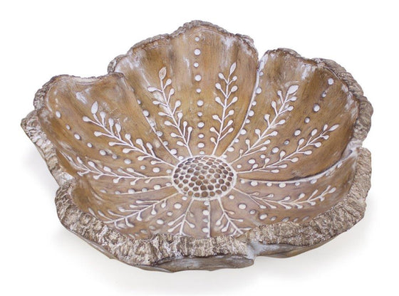 12.5" Rustic Style Bloom Serving Bowl