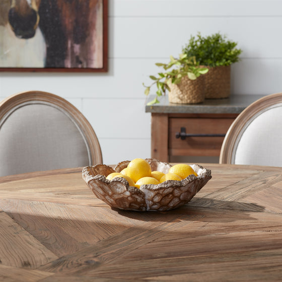 12.5" Rustic Style Bloom Serving Bowl