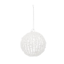  Set of 6 -4" Glass Ball Ornament in White