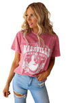 Red Nashville Rock Band T Shirt Vintage Washed Tee