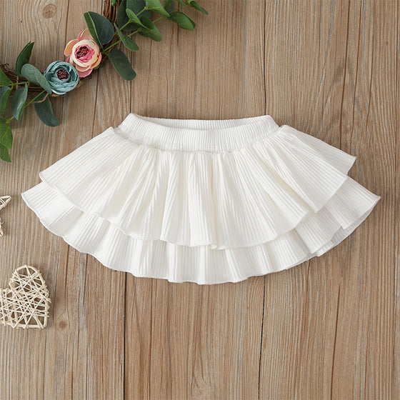 White Baby Girl Tank Top and Yellow Ruffled Skirt | Available in Other Colors