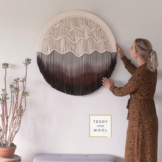 Nordic Hand-dyed Woven Round Tapestry