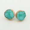 Geode and Gold Stud Earrings