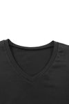 Black Puff Sleeve V Neck T-Shirt | Available in 3 Colors