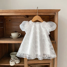  Baby Princess Hundred Days Banquet Clothes Puff Short Sleeve Cotton Lace Skirt