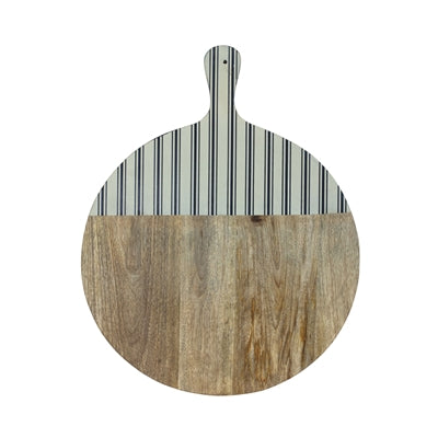 Mango Wood and Blue Stripe Designed Cutting Board