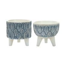  Blue Succulent Pots with Legs Set