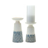 Scallop Design Candle Holder (Set of 2) in Blue