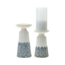  Scallop Design Candle Holder (Set of 2) in Blue
