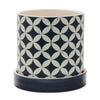 Black and Tan Geometric Patterned Flowerpot Set