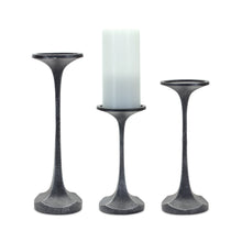  Set of 3 Candel Holders in Gray Finish