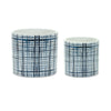 Blue Paid Patterned Pot Set