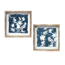  Blue and White Framed Floral Print Set of 2