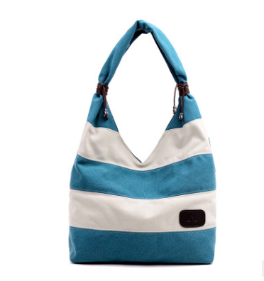 Striped Canvas Tote Bag