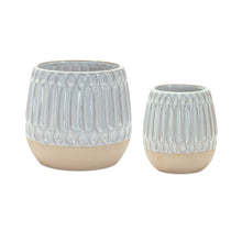  Geometrical Design Porcelain Pot Set in White