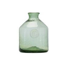  Tinted Green Glass Vase -5"D X 6.75"H