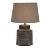 Gray Terra Cotta Nordic Style Lamp with Linen Drum Shade