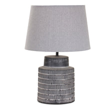  Gray Terra Cotta Nordic Style Lamp with Linen Drum Shade