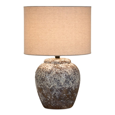 17" H Ceramic Table Lamp with Linen Drum Shade