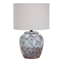  17" H Ceramic Table Lamp with Linen Drum Shade