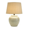 Ivory Terra Cotta Table Lamp with Linen Drum Shade