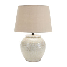  Ivory Terra Cotta Table Lamp with Linen Drum Shade