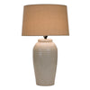 Terracotta Lamp with Cotton Linen Drum Shade