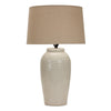 Terracotta Lamp with Cotton Linen Drum Shade