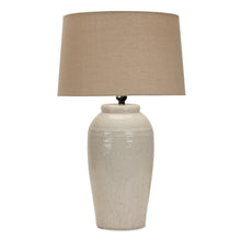  Terracotta Lamp with Cotton Linen Drum Shade