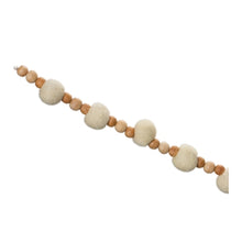  Cream and Natural Wood Bead Garland