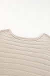 Apricot Solid Color Ribbed Knit 3/4 Sleeve Pullover Sweater | Available in 5 sizes