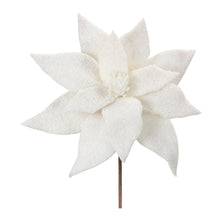  Set of 6 White Poinsettia Stem Swags