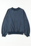 Red Drop Shoulder Crewneck Washed Pullover Sweatshirt