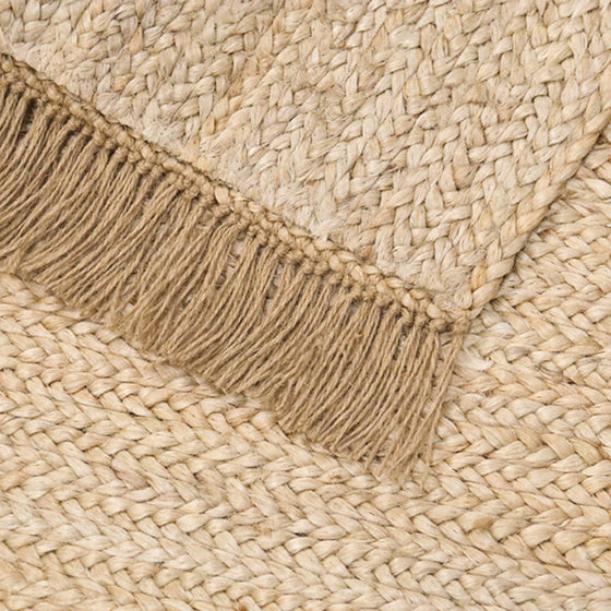 Natural Hand-woven Jute Rug Fringe Edge