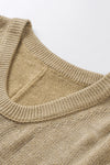 Khaki Knit Pullover Drop Shoulder Oversized Sweater