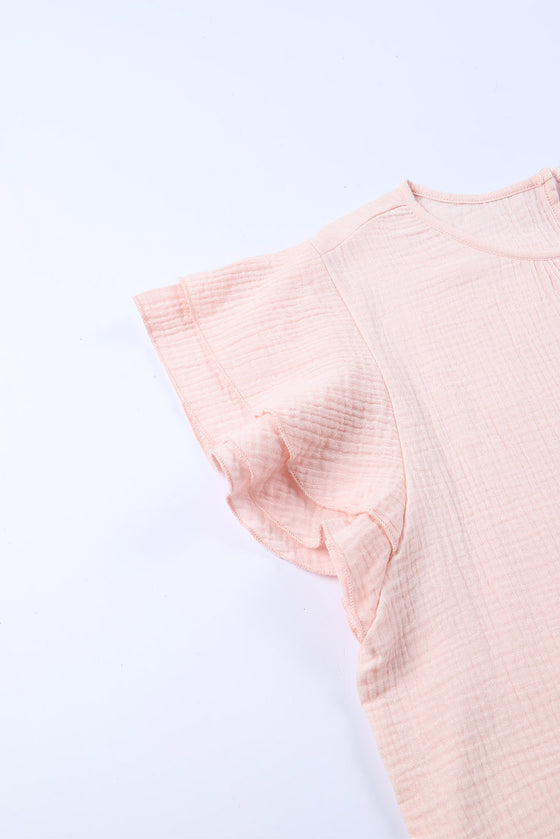 Pink Textured Tiered Ruffle Top | Available in 2 Colors