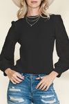 Green Long Sleeve Waffle Knit Top | Available in 3 Colors