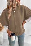 Medium Grey Mock Neck Batwing Sleeve Knit Sweater | Available in 4 Colors