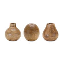  Set of 3 Wooden Vases