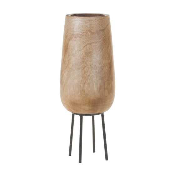 Wooden Vase with Stand