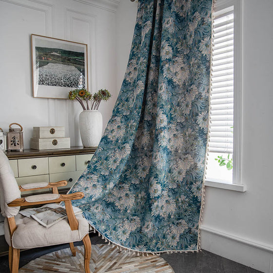 Yarn-dyed Jacquard Bedroom Bay Window Semi Blackout Curtain