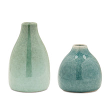  Teal Ceramic Vase Set of 2