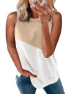 Apricot Crew Neck Colorblock Tank Top