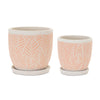 Pink Cement Pot Set