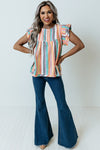 Striped Keyhole Sleeve Blouse | Available in 2 Patterns