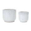 Set of Two Terracotta Pots in White and Gray Finish
