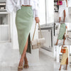 Women's Fashion Pit Strip Rib Temperament Skirt