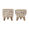 Set of 2 Decorative Pots with Legs