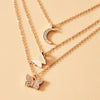 Multi-layered Pendent Necklace in Gold Finish