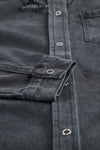 Black Ripped Raw Hem Button Up Denim Shacket